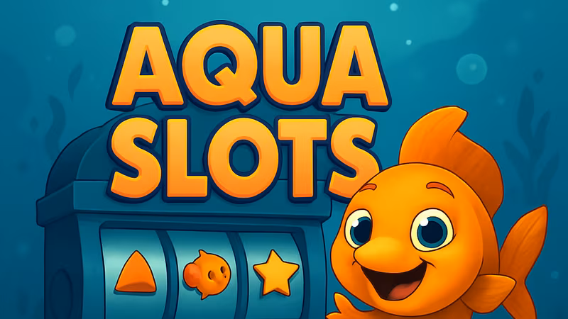 Cover art for Aqua Slots: a smiling goldfish beside an underwater slot machine